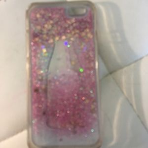 iPhone 6s black glitter liquid case